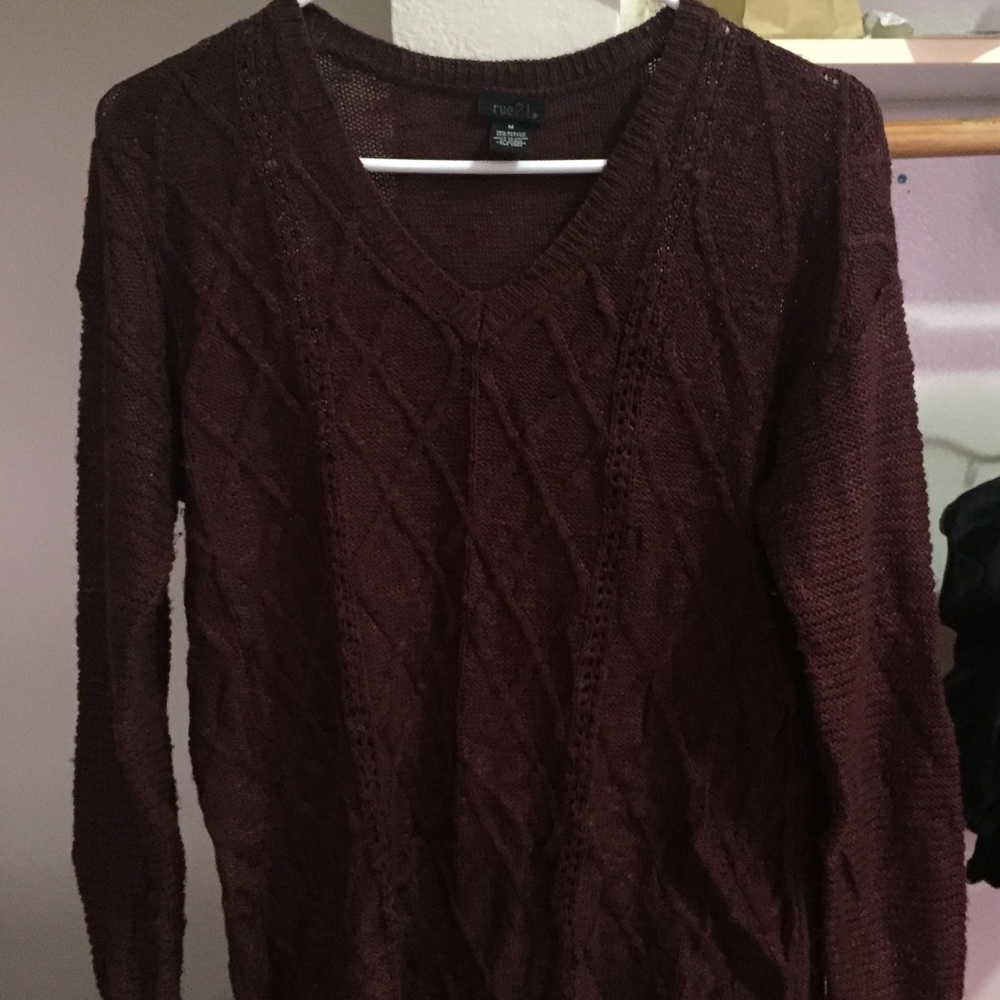 Maroon Knitted Sweater